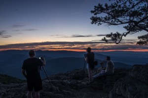 Workshop participants photographing the sunset at Ravens Roost