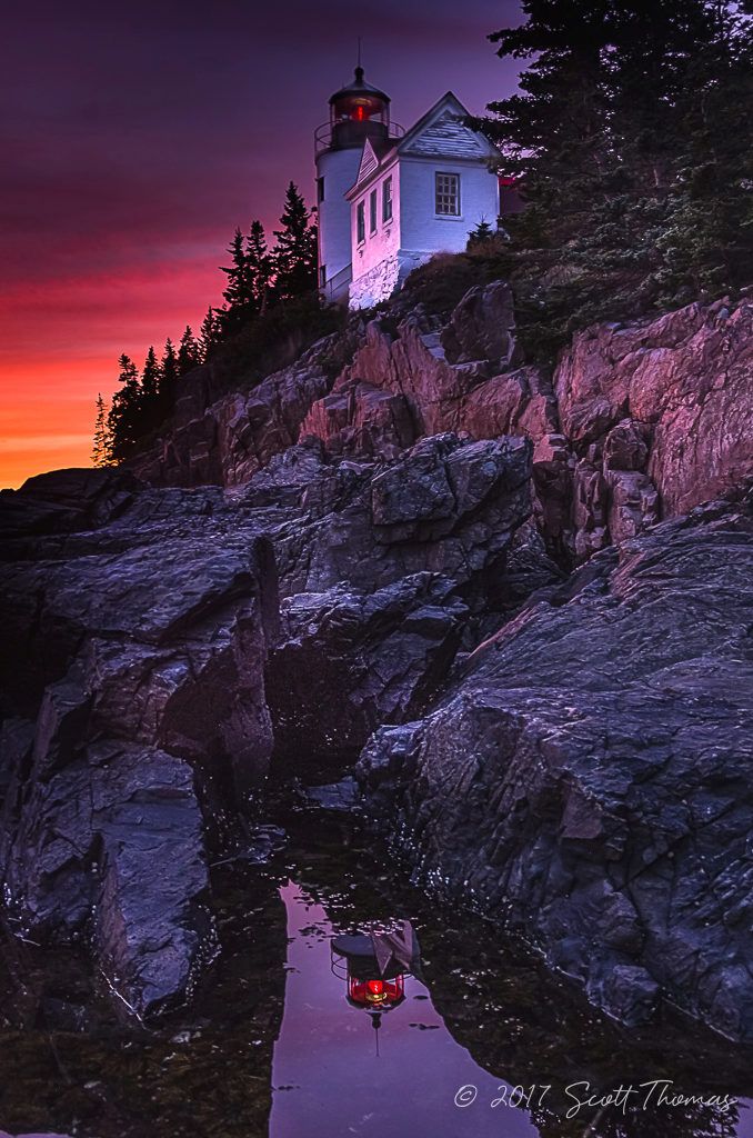 Sunset at Bass Harbor Head Lighthouse, Mount Desert Island, Maine